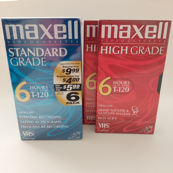 Maxell VHS T-120 Sealed Blank Tapes, Lot of 8 - Picture 2 of 7